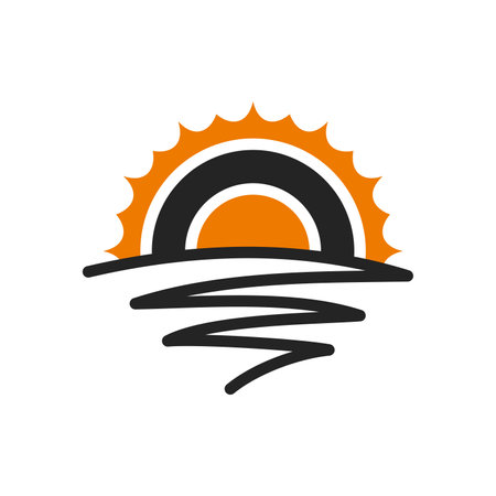 sun logo template. Icon Illustration Brand Identity. Isolated and flat illustration. Vector graphicのイラスト素材