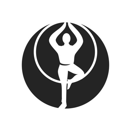 yoga logo template Isolated. Brand Identity. Icon Abstract Vector graphicのイラスト素材