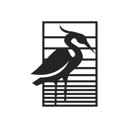 Heron logo template Isolated. Brand Identity. Icon Abstract Vector graphicのイラスト素材