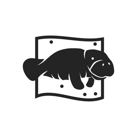 Manatee Logo template Isolated. Brand Identity. Icon Abstract Vector graphicのイラスト素材