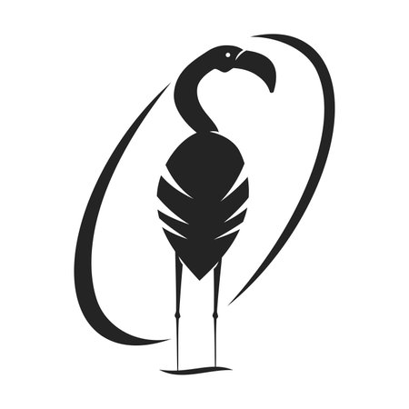 Flamingo Logo template Isolated. Brand Identity. Icon Abstract Vector graphicのイラスト素材