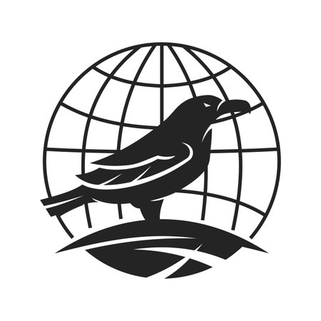 Crow Logo template Isolated. Brand Identity. Icon Abstract Vector graphicのイラスト素材