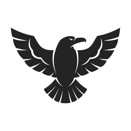 Crow Logo template Isolated. Brand Identity. Icon Abstract Vector graphicのイラスト素材