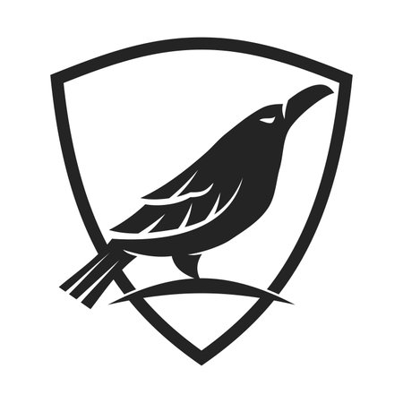 Crow Logo template Isolated. Brand Identity. Icon Abstract Vector graphicのイラスト素材