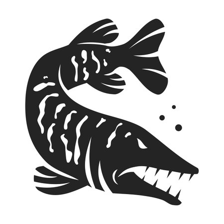 Muskellunge Fish Logo template Isolated. Brand Identity. Icon Abstract Vector graphicのイラスト素材