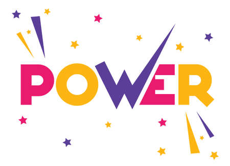 Power Text vector ilustrationのイラスト素材