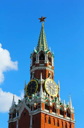 the Moscow Kremlin chiming clock of the Spasskaya Tower, Russia
