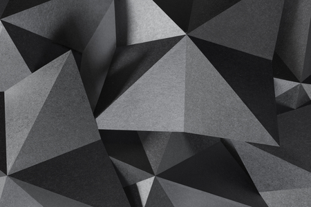 Black and white geometric shapes, grainy paper textureの写真素材