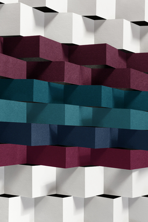 Abstract composition with colored stripes, paper texture backgroundの写真素材