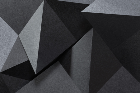 Black and white geometric shapes, grainy paper textureの写真素材