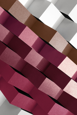 Abstract composition of colored paper stripes, geometric texture background の写真素材