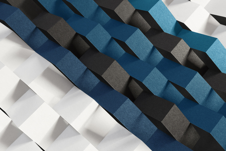 Abstract composition with colored stripes, paper texture backgroundの写真素材