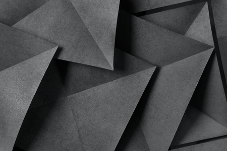 Abstract geometric with folded paper sheets, gray backgroundの写真素材