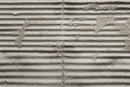 Gray striped old corrugated cardboard, backgroundの写真素材