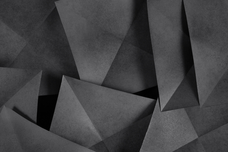 Abstract geometric with folded paper sheets, gray backgroundの写真素材