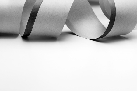 Closeup of streamers party, isolated on whiteの写真素材