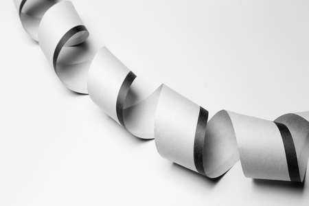Closeup of streamers party, isolated on whiteの写真素材