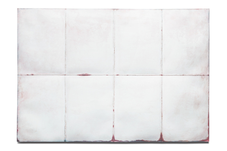 Sheet of paper folded in eight, isolated on white backgroundの写真素材