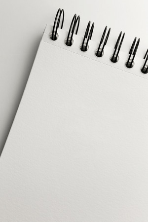Empty pages of a sketch book, isolated on whiteの写真素材