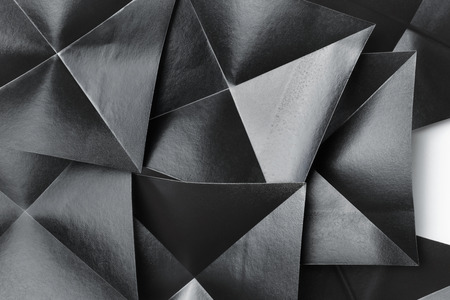 Group of black geometric shapes, top viewの写真素材