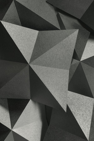 Geometric shapes of paper, grainy texture backgroundの写真素材