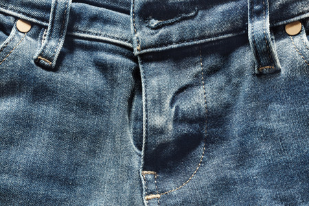 Detail of blue jeans, front viewの写真素材