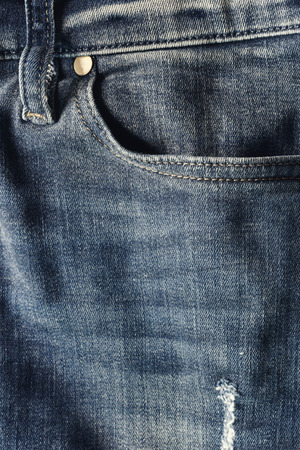 Closeup of blue jeans, pocketの写真素材