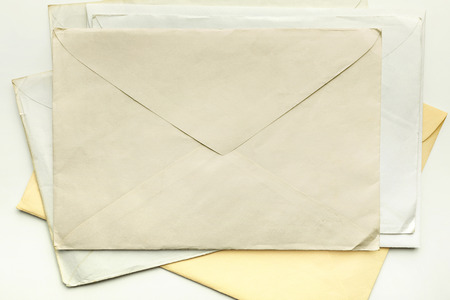Old envelopes, isolated on white background