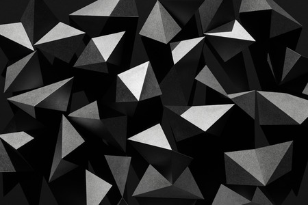 Black and white abstract background, polygonal shapes