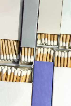 Collection of matchboxes, isolated on white	の写真素材