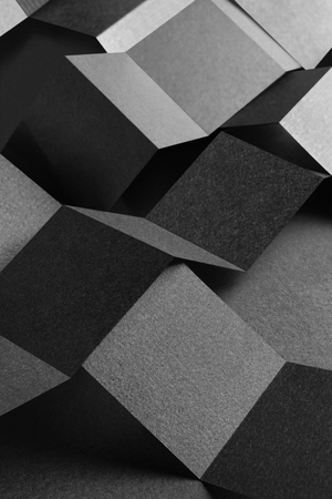 Abstract composition with shapes of paper, geometric backgroundの写真素材