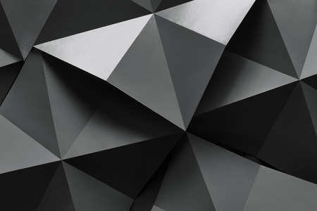 Polygonal shapes in black and white, abstract backgroundの写真素材