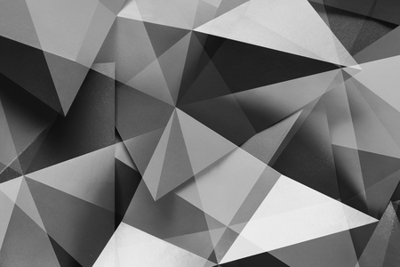 Geometric shapes in black and white, abstract backgroundの写真素材