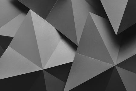 Macro image of polygonal shapes of paper, three-dimensional effect, abstract backgroundの写真素材