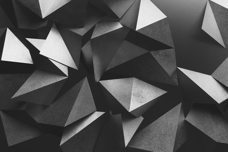 Abstract composition with geometric shapes of paper, three-dimensional effectの写真素材