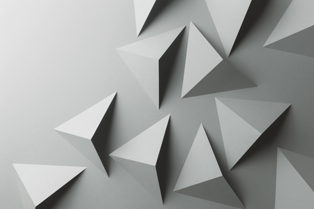 Macro image of gray geometric shapes, three-dimensional effect, abstract backgroundの写真素材