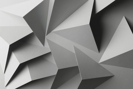 Macro image of gray geometric shapes, three-dimensional effect, abstract backgroundの写真素材