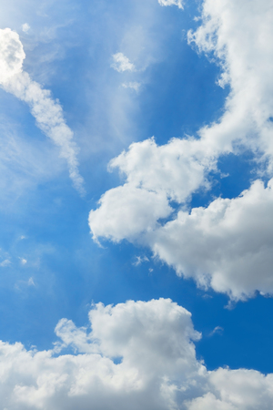 Clouds in the blue sky, natural backgroundの写真素材