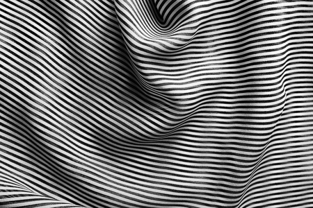 Elegant black and white silk with stripes, abstract backgroundの写真素材
