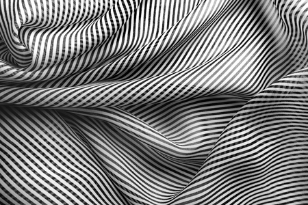 Elegant black and white silk with stripes, abstract backgroundの写真素材