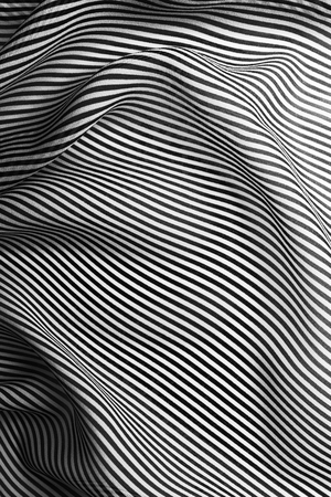 Elegant black and white silk with stripes, abstract backgroundの写真素材
