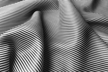 Elegant black and white silk with stripes, abstract backgroundの写真素材