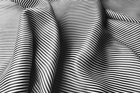 Elegant black and white silk with stripes, abstract backgroundの写真素材