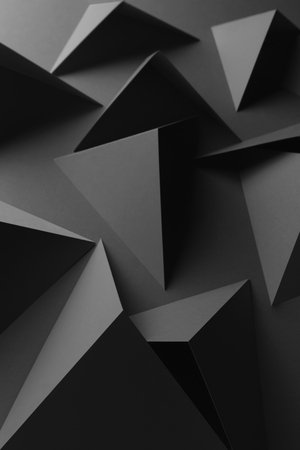 Composition with triangular shapes, geometric 3D illustration, abstract backgroundの写真素材
