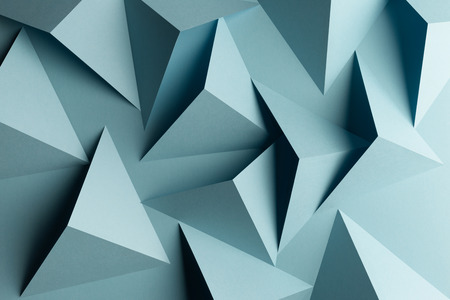 Macro image of light blue geometric shapes, three-dimensional effect, illustration, abstract backgroundの写真素材
