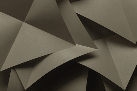 Macro image of paper folded in geometric shapes, three-dimensional effect, abstract illustrationの写真素材