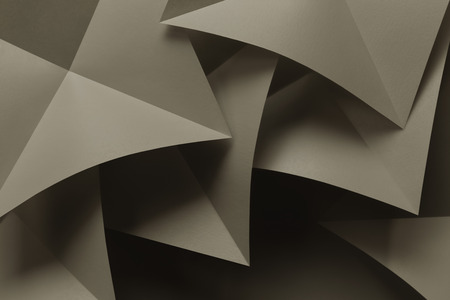 Macro image of paper folded in geometric shapes, three-dimensional effect, abstract illustrationの写真素材
