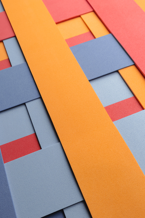Geometric composition with colored elements in perspective, abstract background, 3d illustrationの写真素材