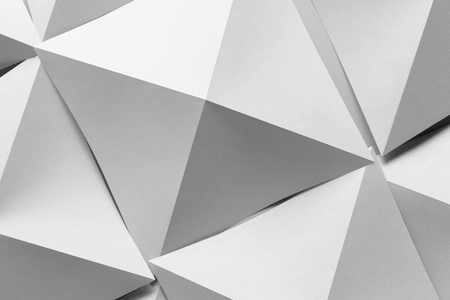 Macro image of composition with white geometric shapesの写真素材