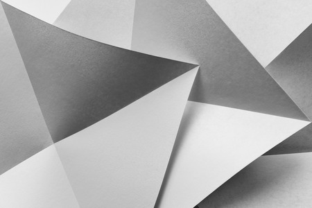 Macro image of composition with white geometric shapesの写真素材